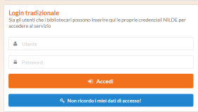 Nilde inserimento credenziali